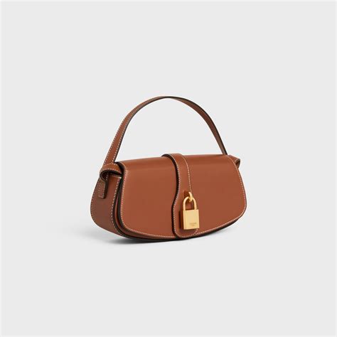 Celine Smooth Calfskin Tabou Clutch On Strap Tan.